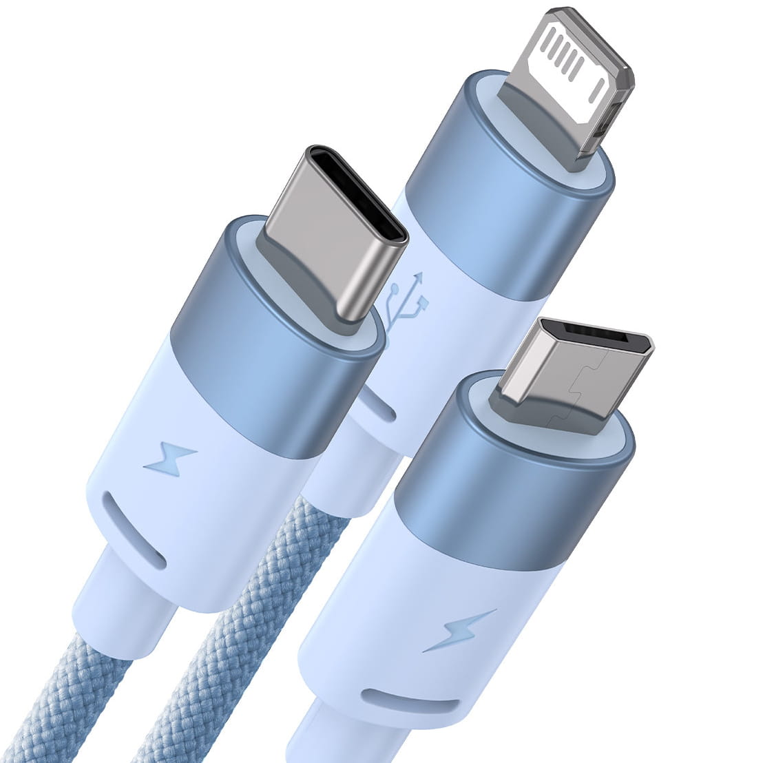 Kabel Baseus StarSpeed 3in1 USB-A für USB-C / Lightning / MicroUSB 3.5A, 1,2m, Blau