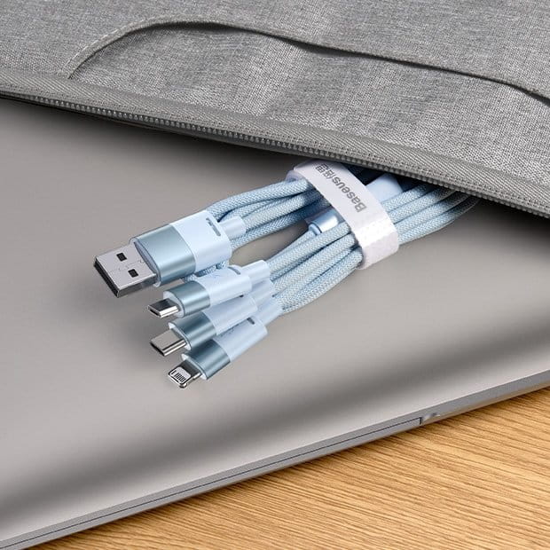 Kabel Baseus StarSpeed 3in1 USB-A für USB-C / Lightning / MicroUSB 3.5A, 1,2m, Blau
