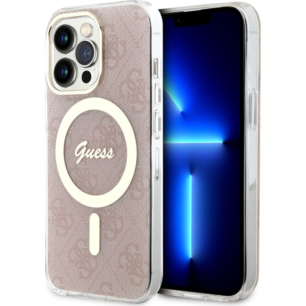 Guess Hardcase 4G MagSafe Tasche für iPhone 13 Pro, Rosa