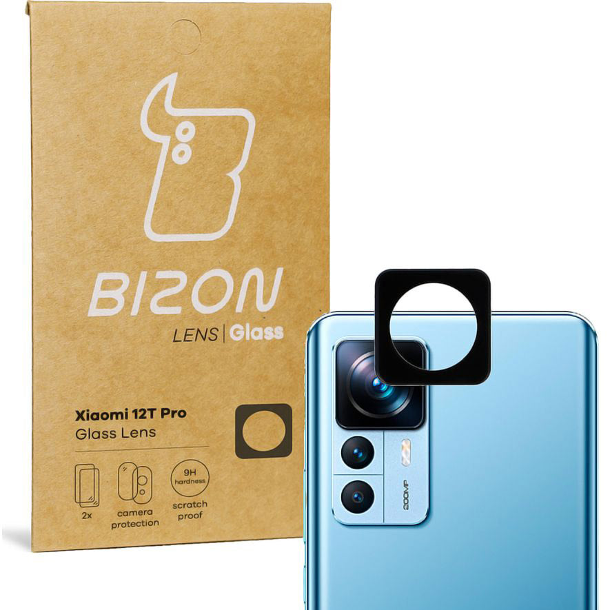 Gehärtetes Glas für die Kamera Bizon Glass Lens für Xiaomi 12T Pro, 2 Stück