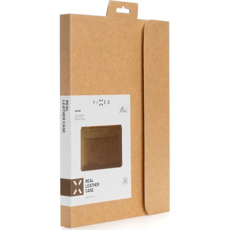 Leder-Schutzhülle Fixed Oxford für Apple MacBook Air 15.3" M4 / M3 / M2, Braun