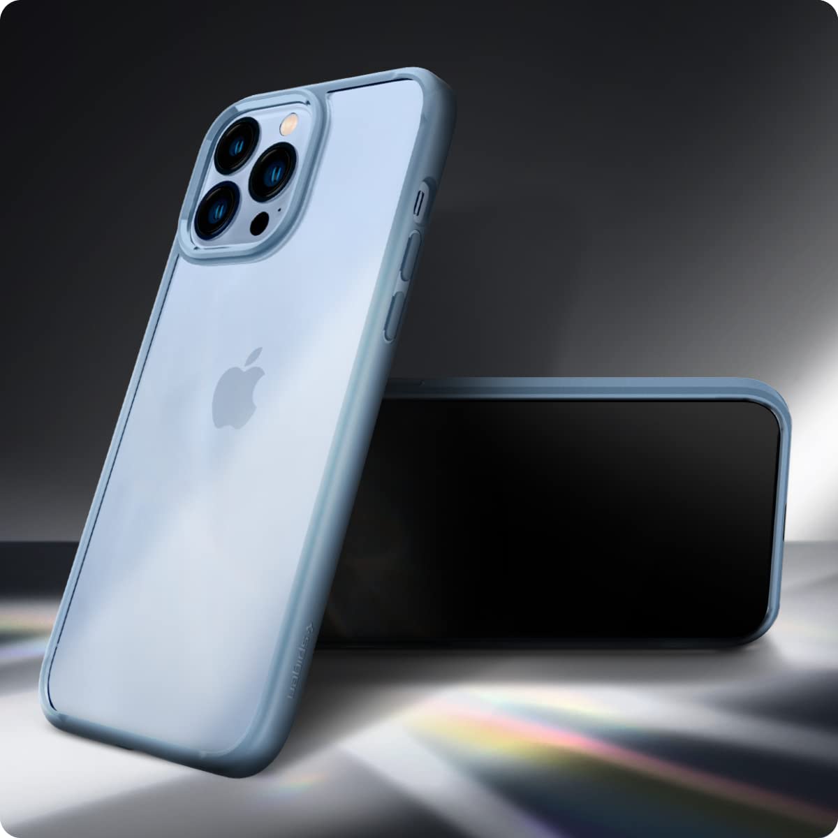 Schutzhülle Spigen Ultra Hybrid für iPhone 13 Pro Max, Transparent/Blau