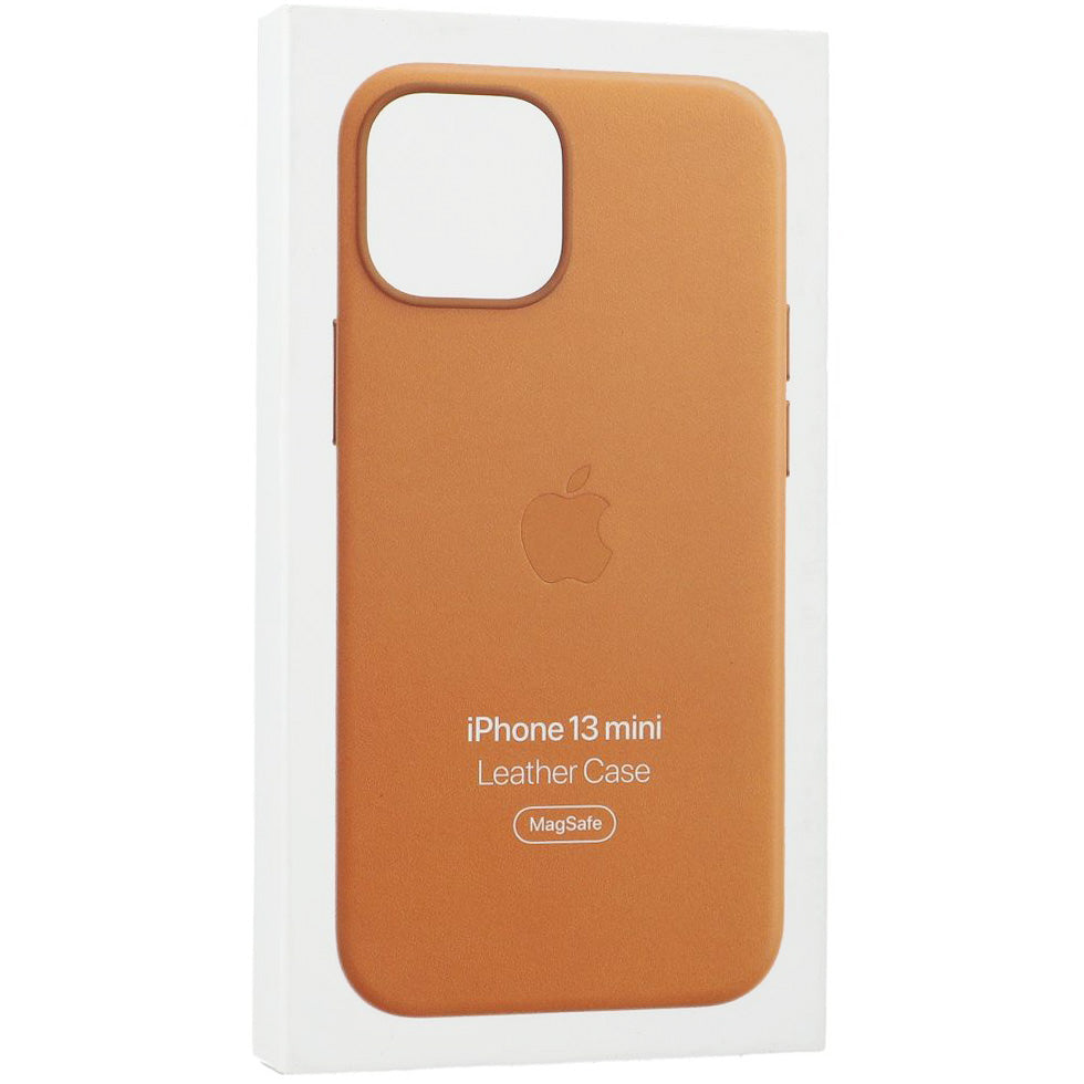 Schutzhülle Apple Leather Case MagSafe für iPhone 13 Mini, Hellbraun