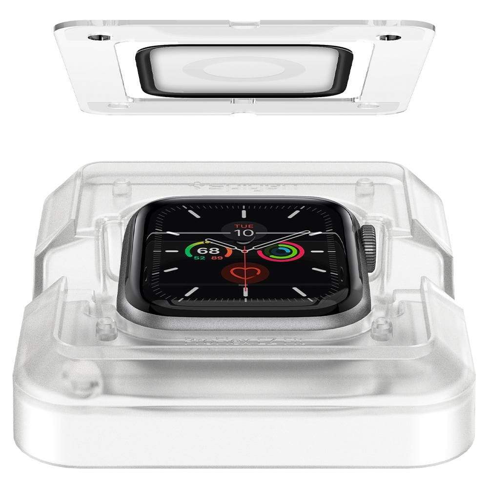 Hybridglas für Hülle Spigen Pro Flex EZ Fit Apple Watch 44mm SE/6/5/4 schwarzer Rahmen - Guerteltier