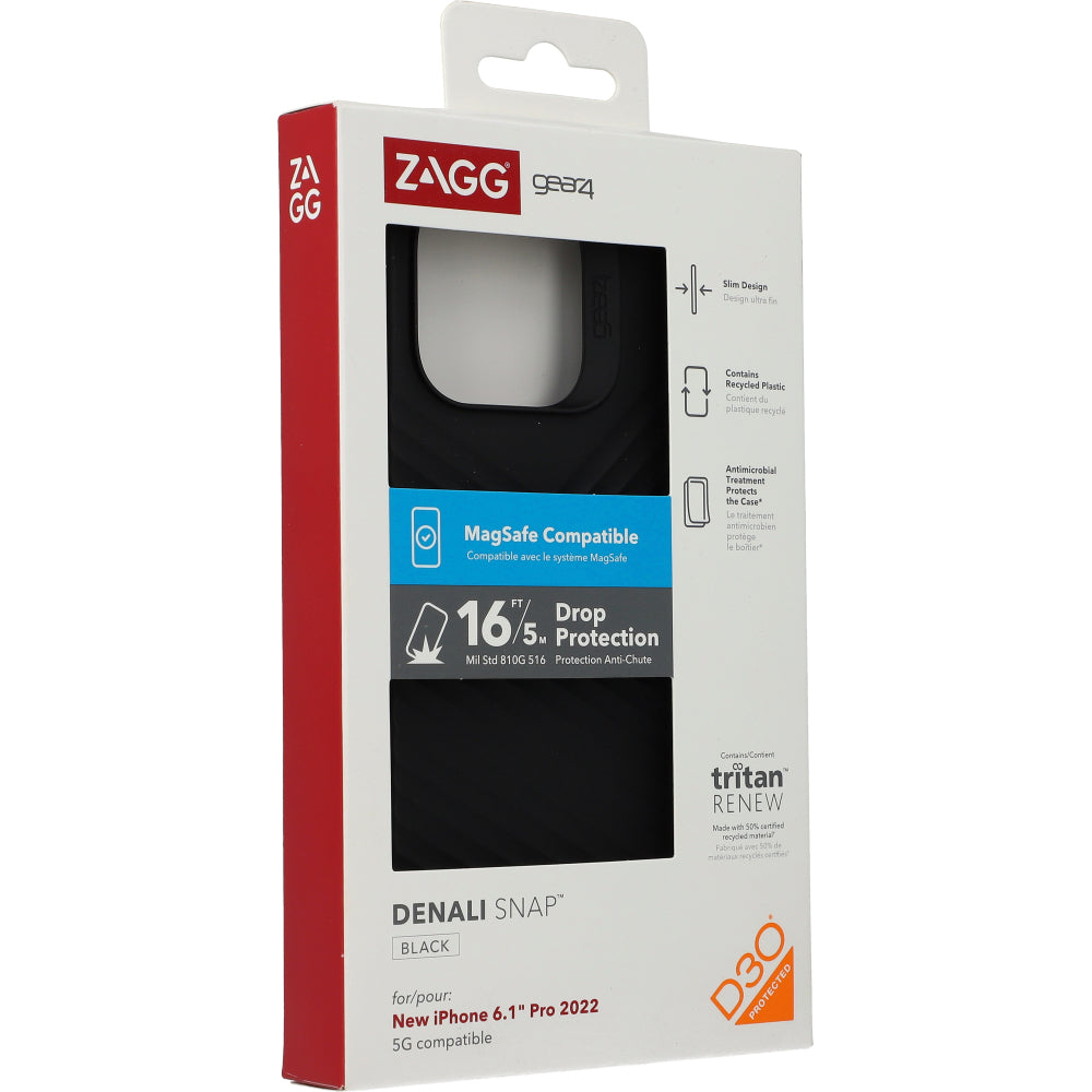 Schutzhülle Zagg Gear4 Denali Snap für iPhone 14 Pro, Schwarz