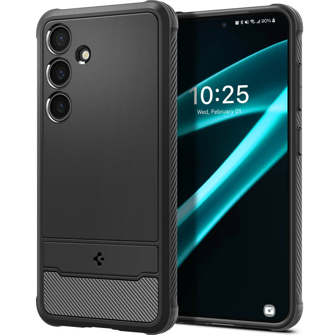 Schutzhülle für Galaxy S24 Plus, Spigen Rugged Armor, Schwarz