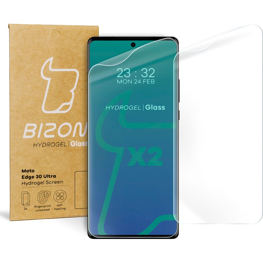 Hydrogel Folie für den Bildschirm Bizon Glass Hydrogel, Motorola Edge 30 Ultra, 2 Stück