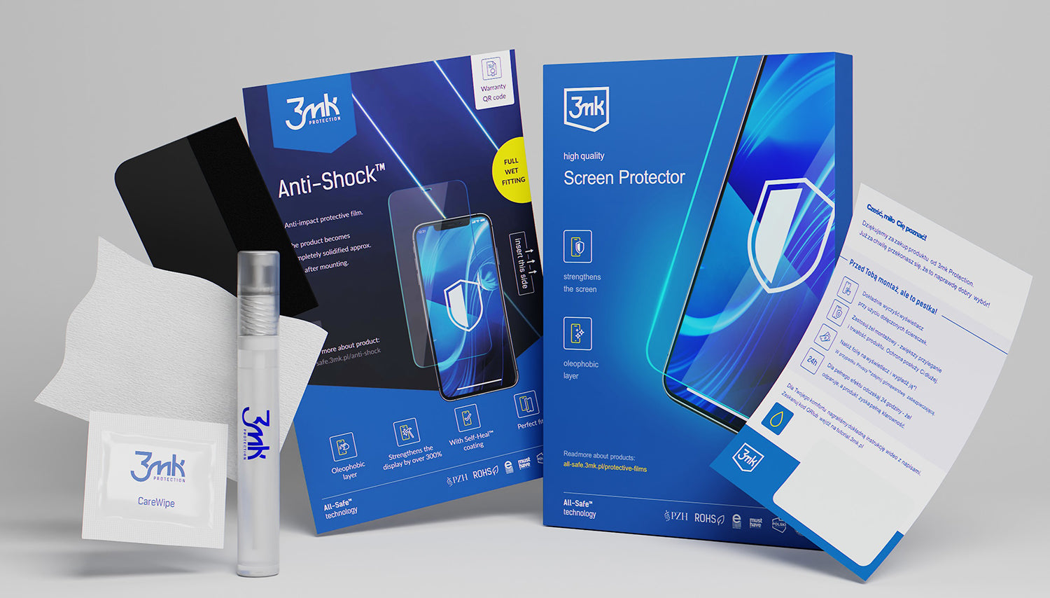 Universelle Rücken/Bildschirmfolie 3mk Anti-Shock All-Safe, für jedes Smartphone-Modell