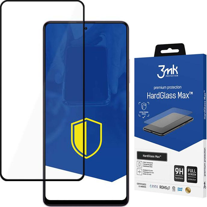 Gehärtetes Glas 3mk HardGlass Max für Redmi Note 12 Pro / Redmi Note 12 Pro+, schwarzer Rahmen