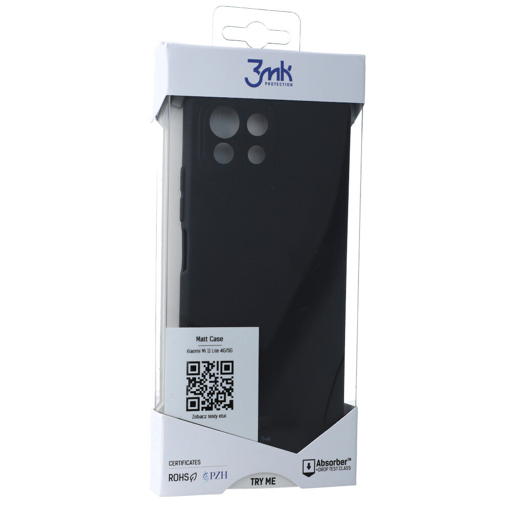 Schutzhülle 3mk Matt Case für Xiaomi Mi 11 Lite / 5G / 5G NE , Schwarz