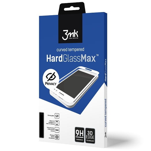 Gehärtetes Glas 3mk HardGlass Max Privacy für iPhone 13/13 Pro, schwarzer Rahmen