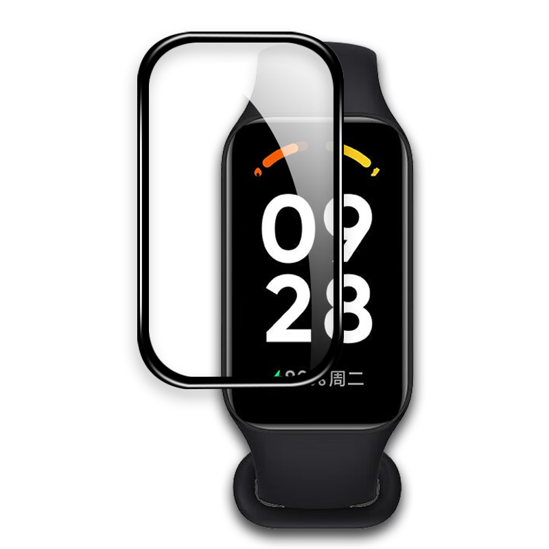 Hybrides Glas Bizon Glass Watch Edge Hybrid für Redmi Smart Band 2, Schwarz