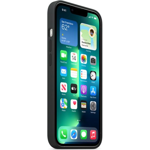 Schutzhülle Apple Silicone Case MaSafe für iPhone 13 Pro Max, Schwarz