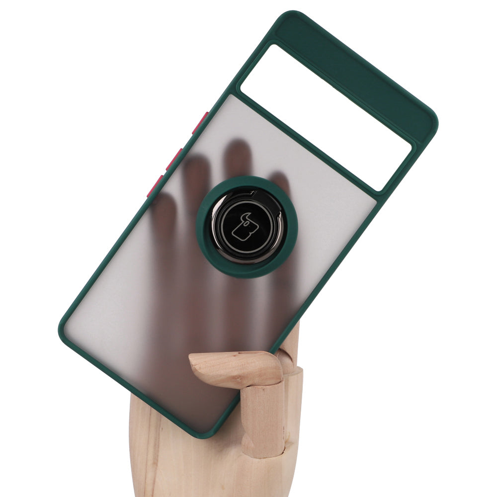 Schutzhülle Bizon Case Hybrid Ring für Pixel 7 Pro, Dunkelgrün