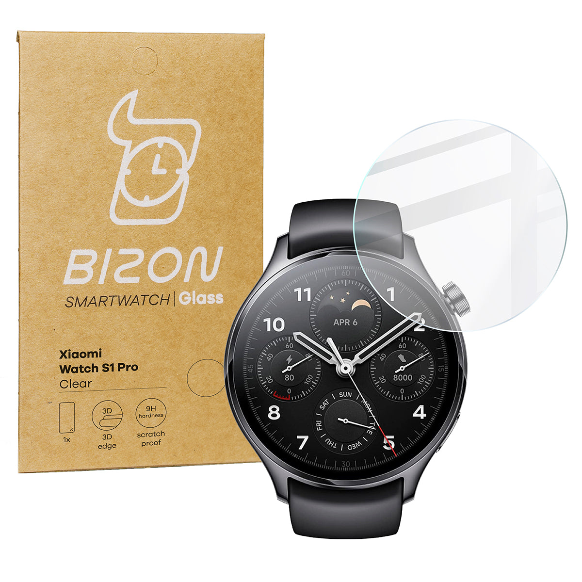 Gehärtetes Glas Bizon Glass Clear, Xiaomi Watch S1 Pro
