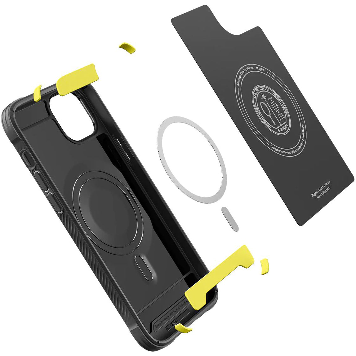 Schutzhülle Spigen Rugged Armor Mag mit MagSafe für iPhone 14, mattes Schwarz