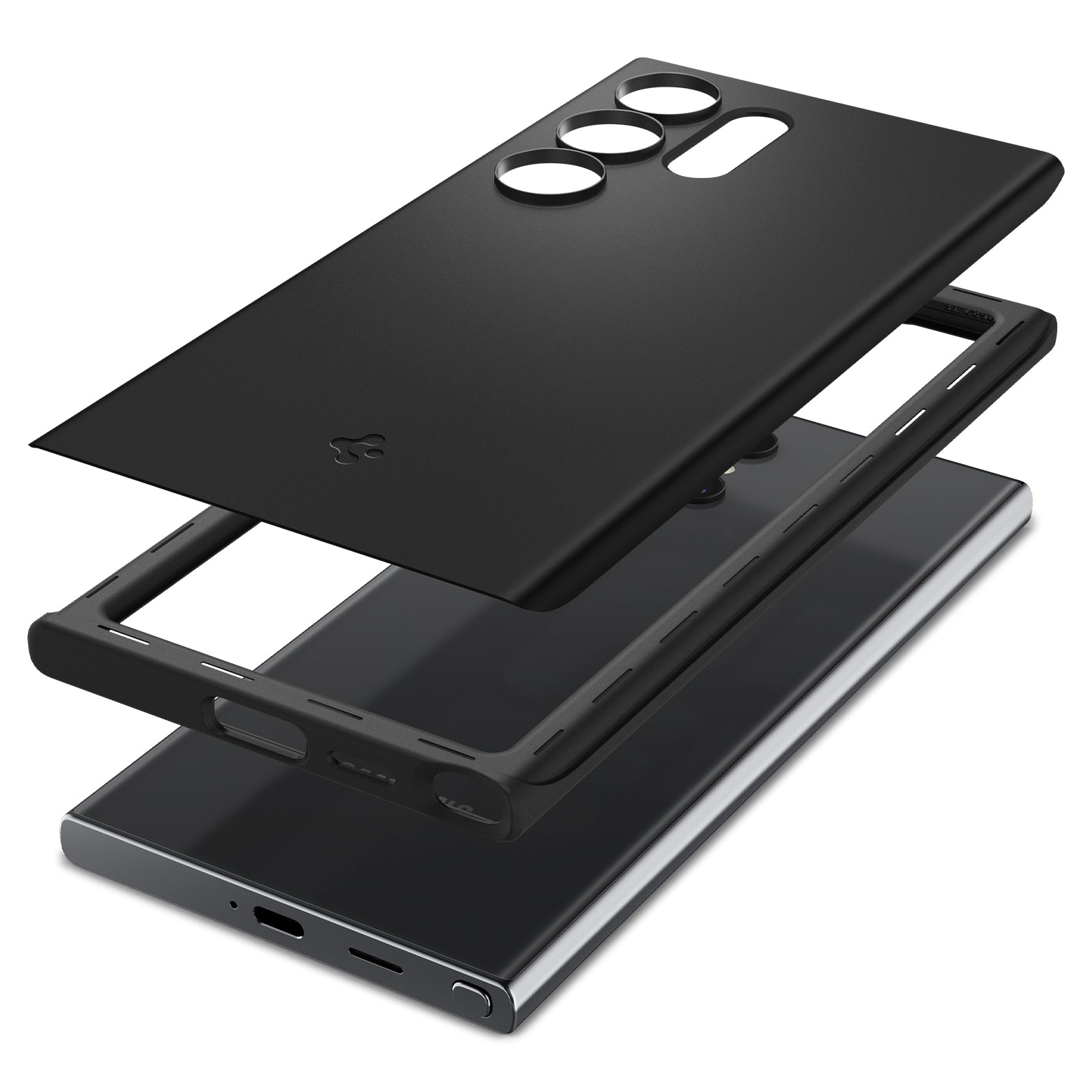 Schutzhülle für Galaxy S24 Ultra, Spigen Thin Fit, Schwarz