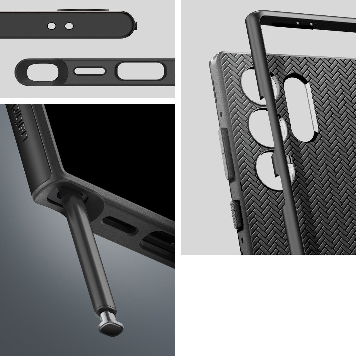Schutzhülle für Galaxy S24 Ultra, Spigen Neo Hybrid, Schwarz
