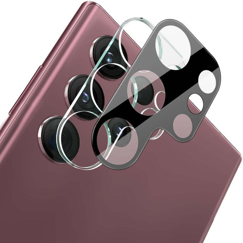 Gehärtetes Glas für die Kamera Bizon Glass Silk Lens für Galaxy S23 Ultra, 2 Stück