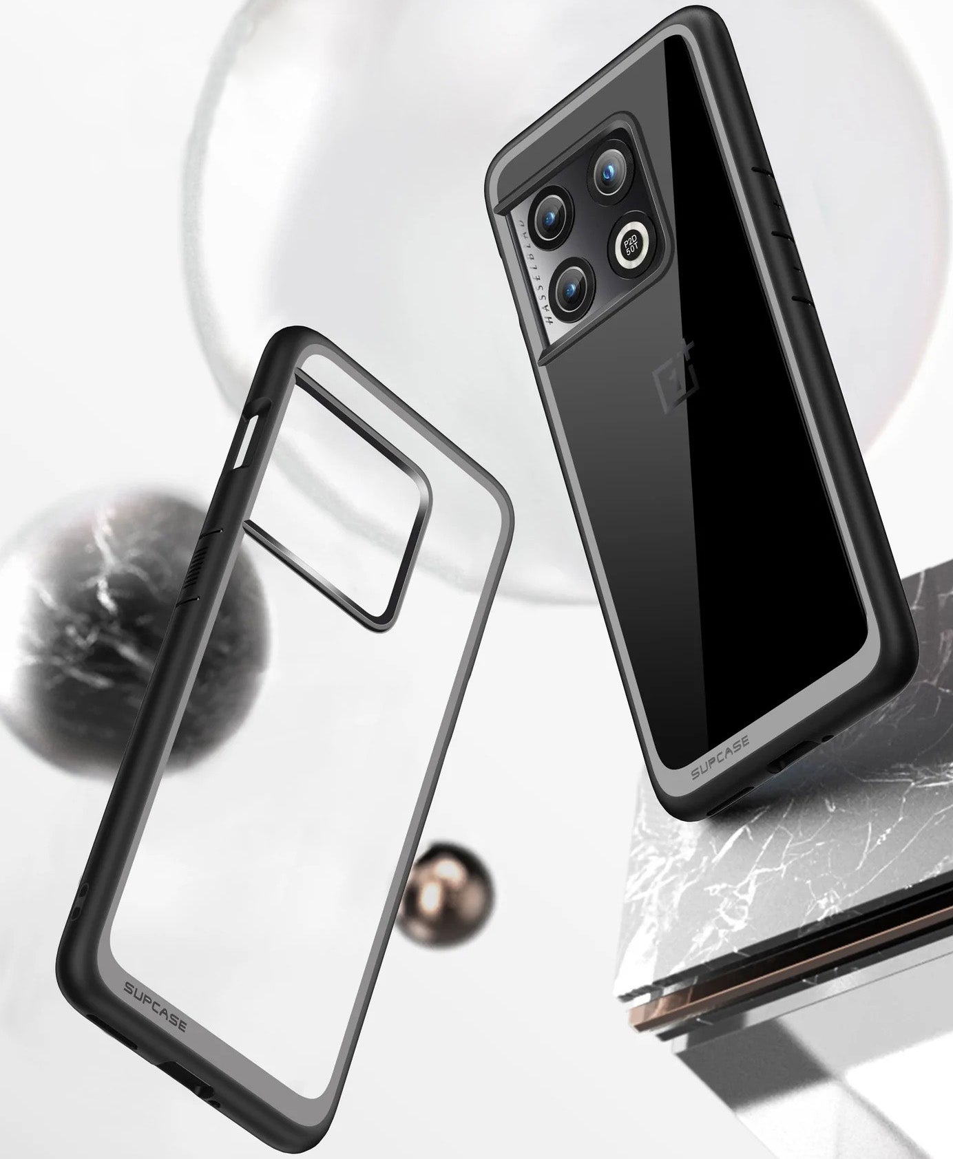 Schutzhülle Supcase UB Style für OnePlus 10 Pro, Transparent-Schwarz