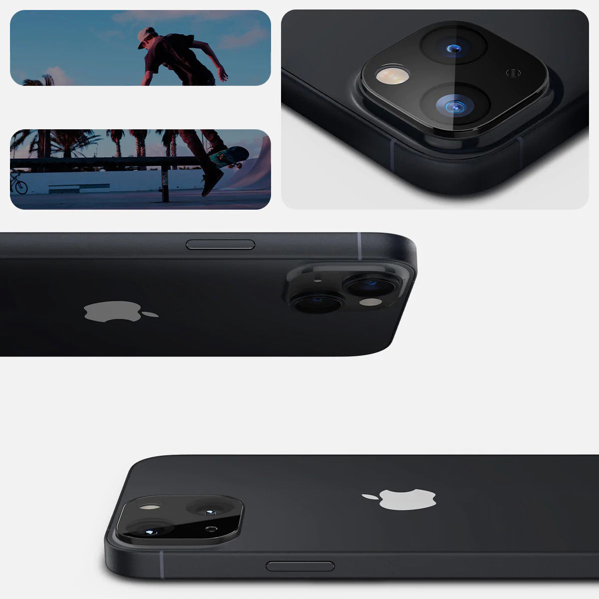 Glas für die Kamera Spigen Glas.tR Optik 2-Pack für iPhone 14 / 14 Plus, Schwarz