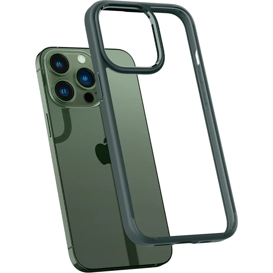 Schutzhülle Spigen Ultra Hybrid für iPhone 13 Pro, Transparent/Grün