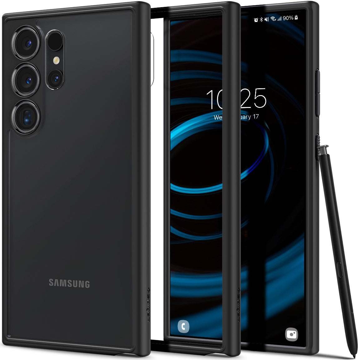 Schutzhülle für Galaxy S24 Ultra, Spigen Ultra Hybrid, Transparent-Schwarz