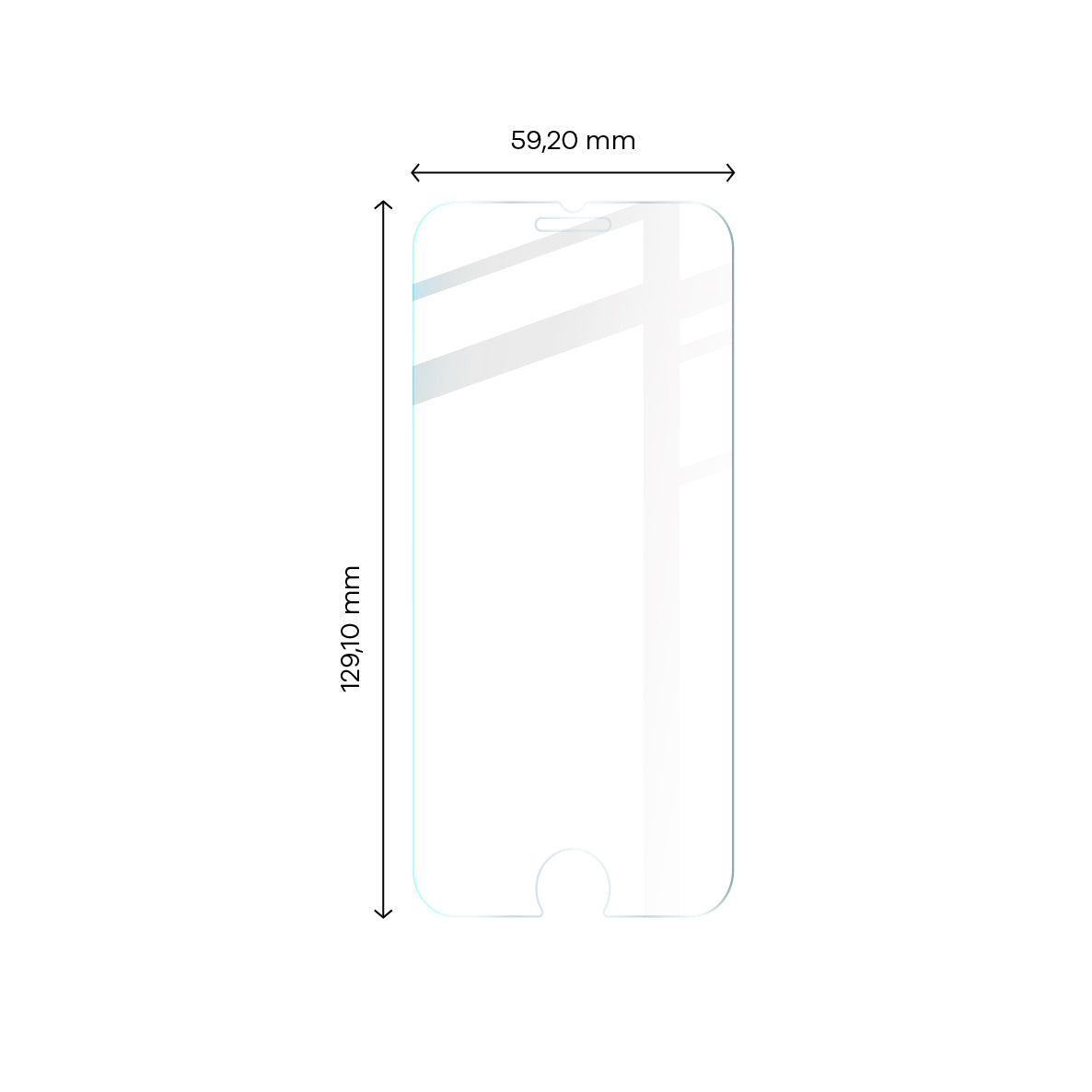 Gehärtetes Glas für iPhone SE 2022 / 2020 / 8 / 7, Bizon Glass Clear