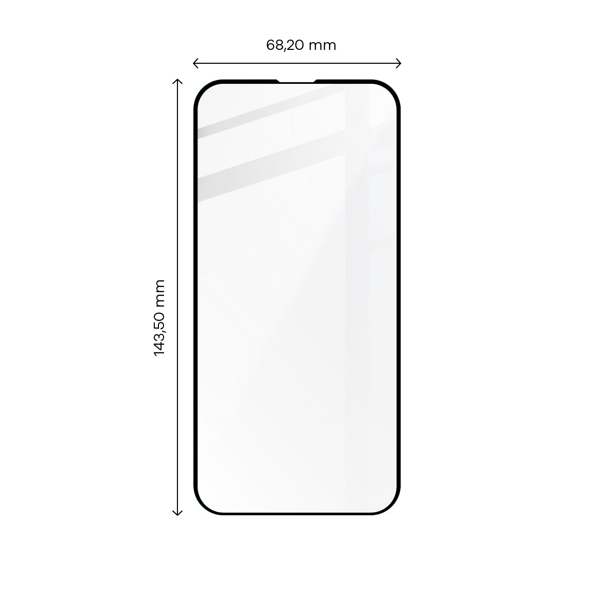 Gehärtetes Glas Bizon Glass Edge 2 für iPhone 14 / 13 / 13 Pro, schwarz