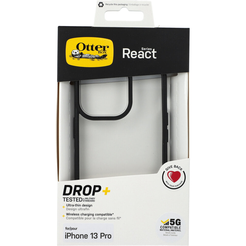 Schutzhülle OtterBox React Series für iPhone 13 Pro, Transparent/Schwarz