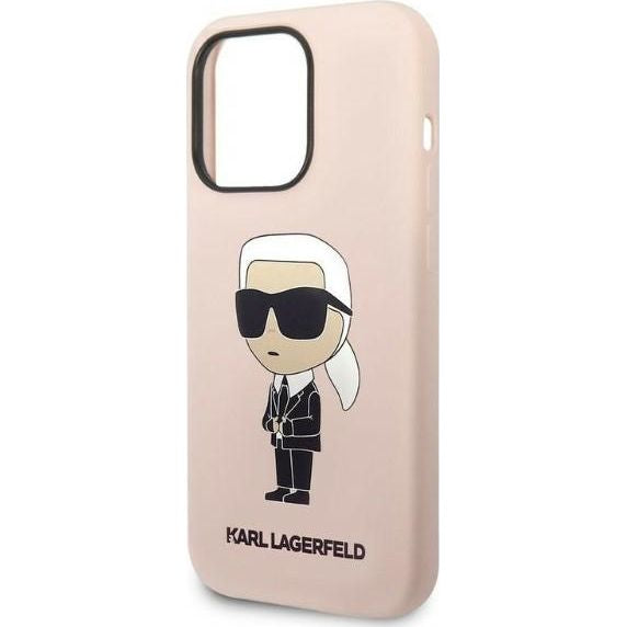 Schutzhülle Karl Lagerfeld Silicone Ikonik für iPhone 14 Pro, Rosa
