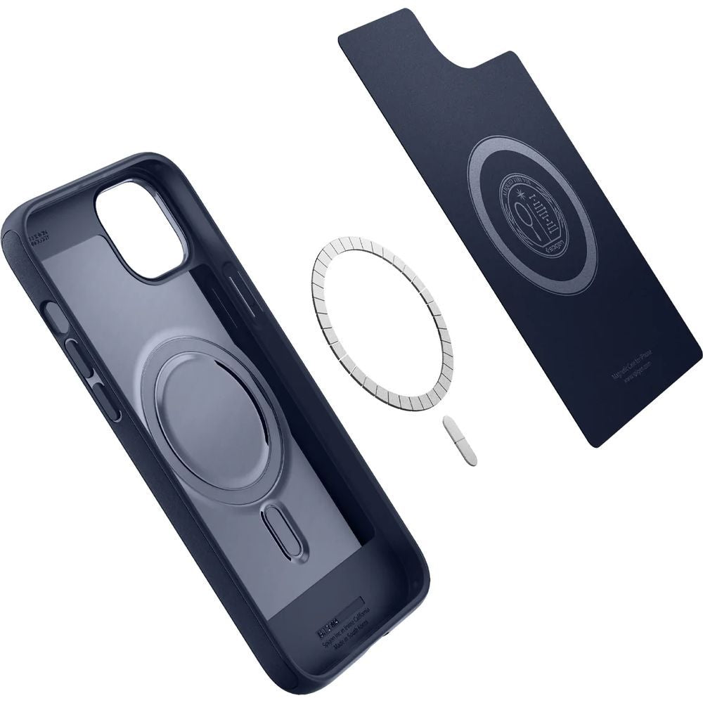Schutzhülle Spigen Mag Armor mit MagSafe für iPhone 14, Dunkelblau