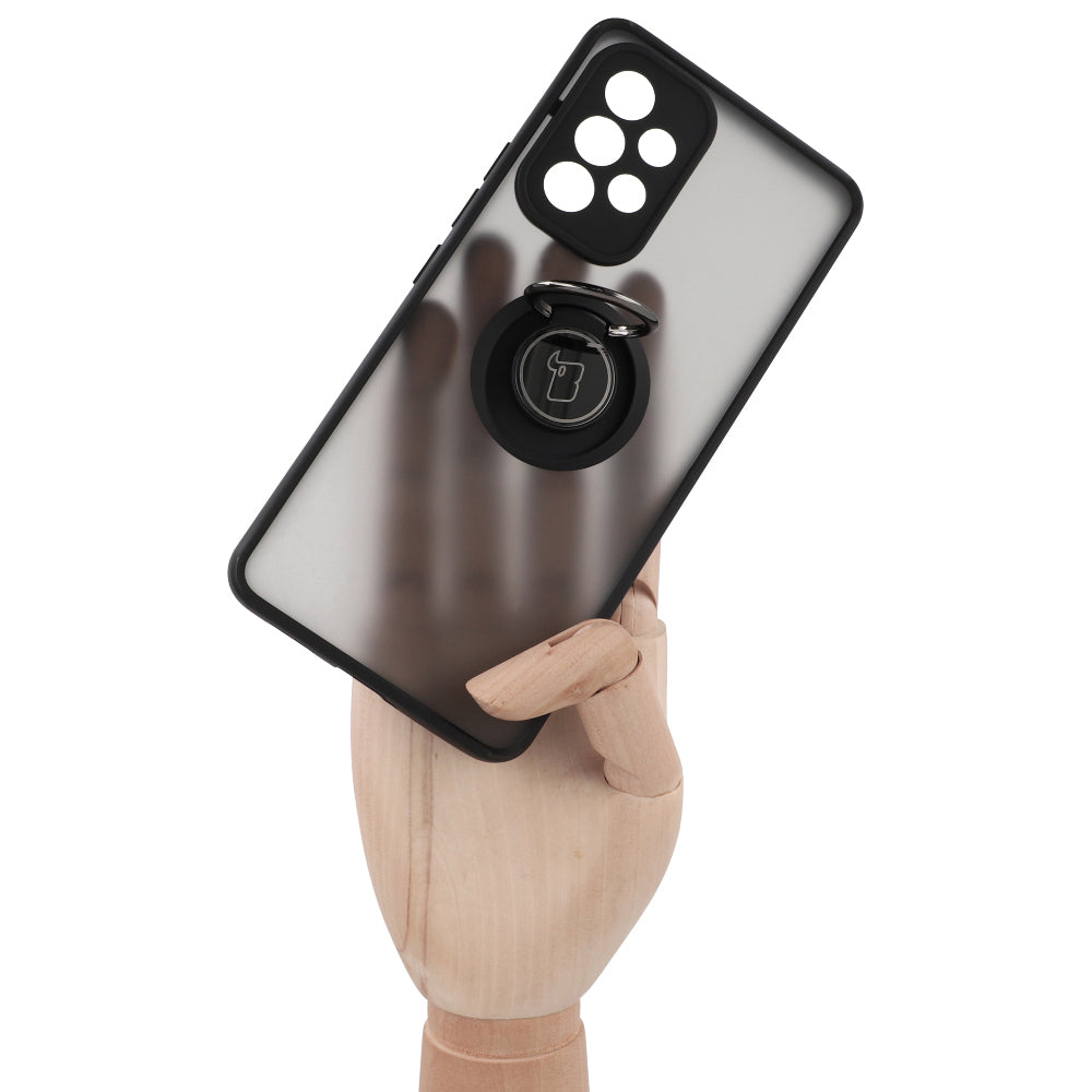 Handyhülle mit Fingergriff für Galaxy A53 5G, Bizon Case Hybrid Ring, getönt mit schwarzem Rahmen