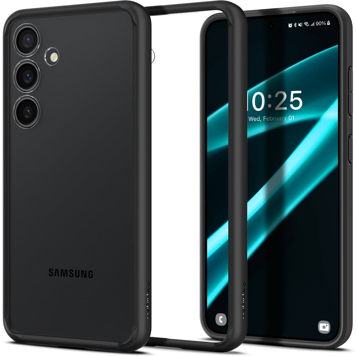Schutzhülle für Galaxy S24 Plus, Spigen Ultra Hybrid, Transparent-Schwarz
