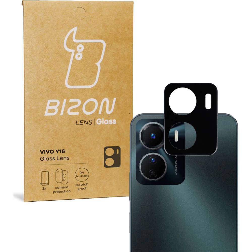 Gehärtetes Glas für die Kamera Bizon Glass Lens für Vivo Y16, 2 Stück