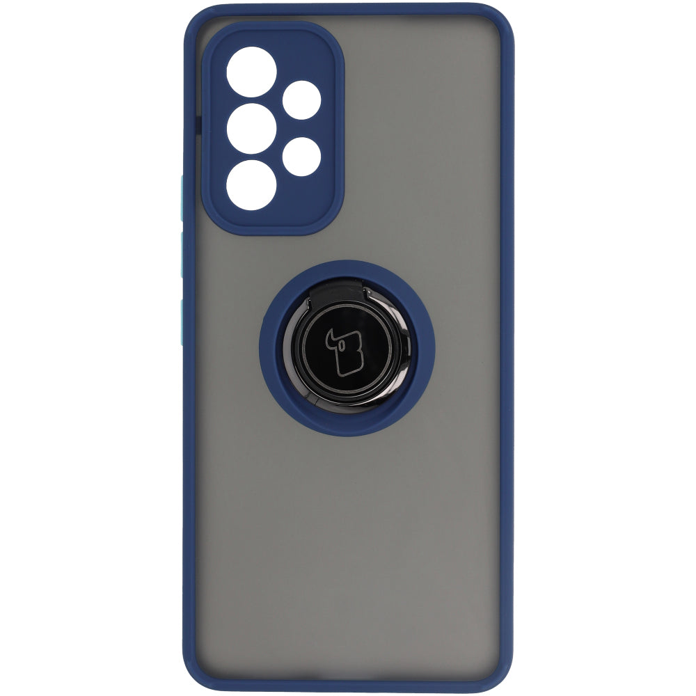 Handyhülle mit Fingergriff für Galaxy A53 5G, Bizon Case Hybrid Ring, getönt mit dunkelblauem Rahmen