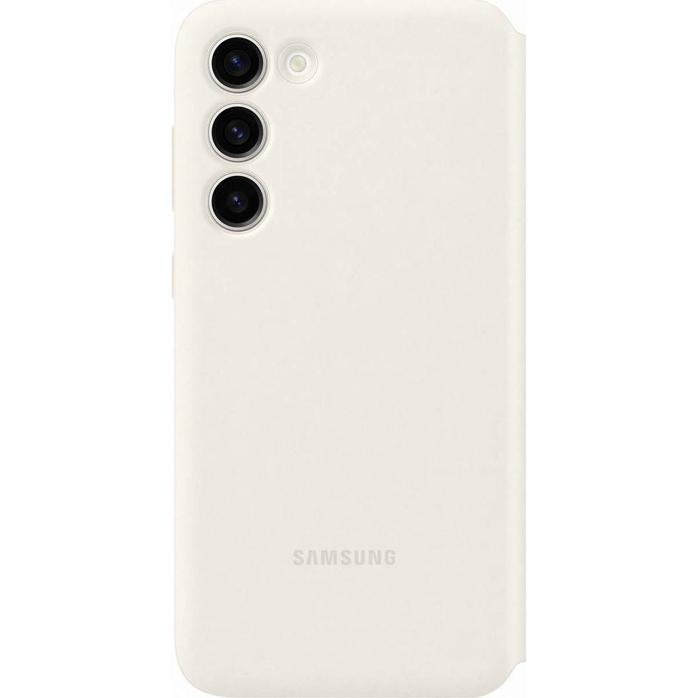 Schutzhülle Samsung Smart View Wallet Case für Galaxy S23 Plus, Creme