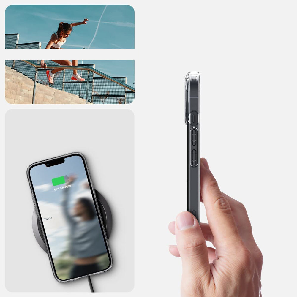 Schutzhülle Spigen Quartz Hybrid für iPhone 14, Transparent