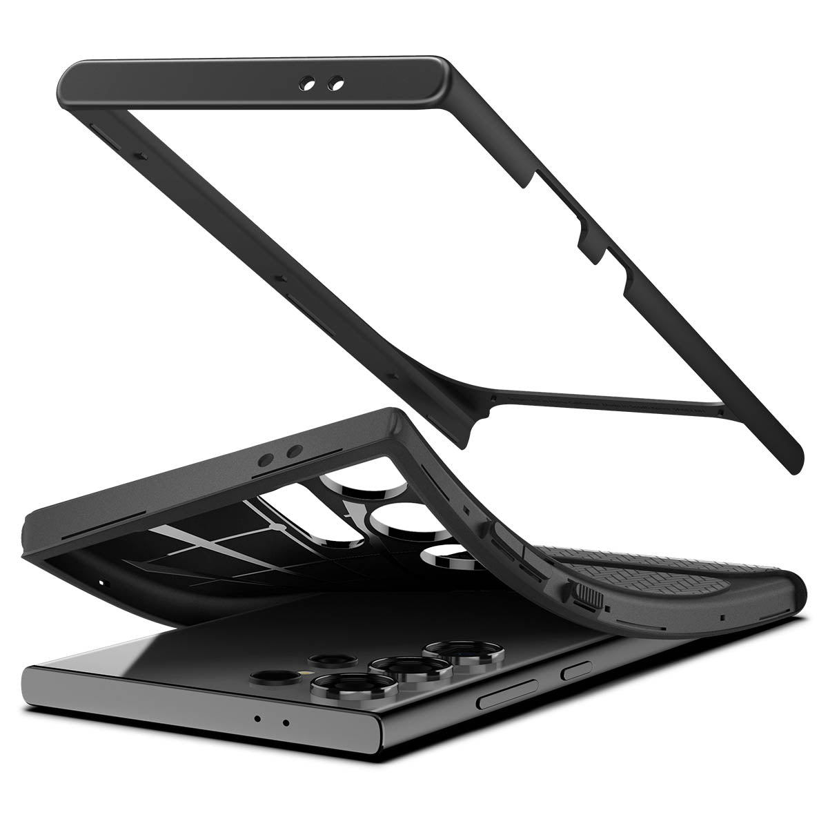 Schutzhülle für Galaxy S24 Ultra, Spigen Neo Hybrid, Schwarz