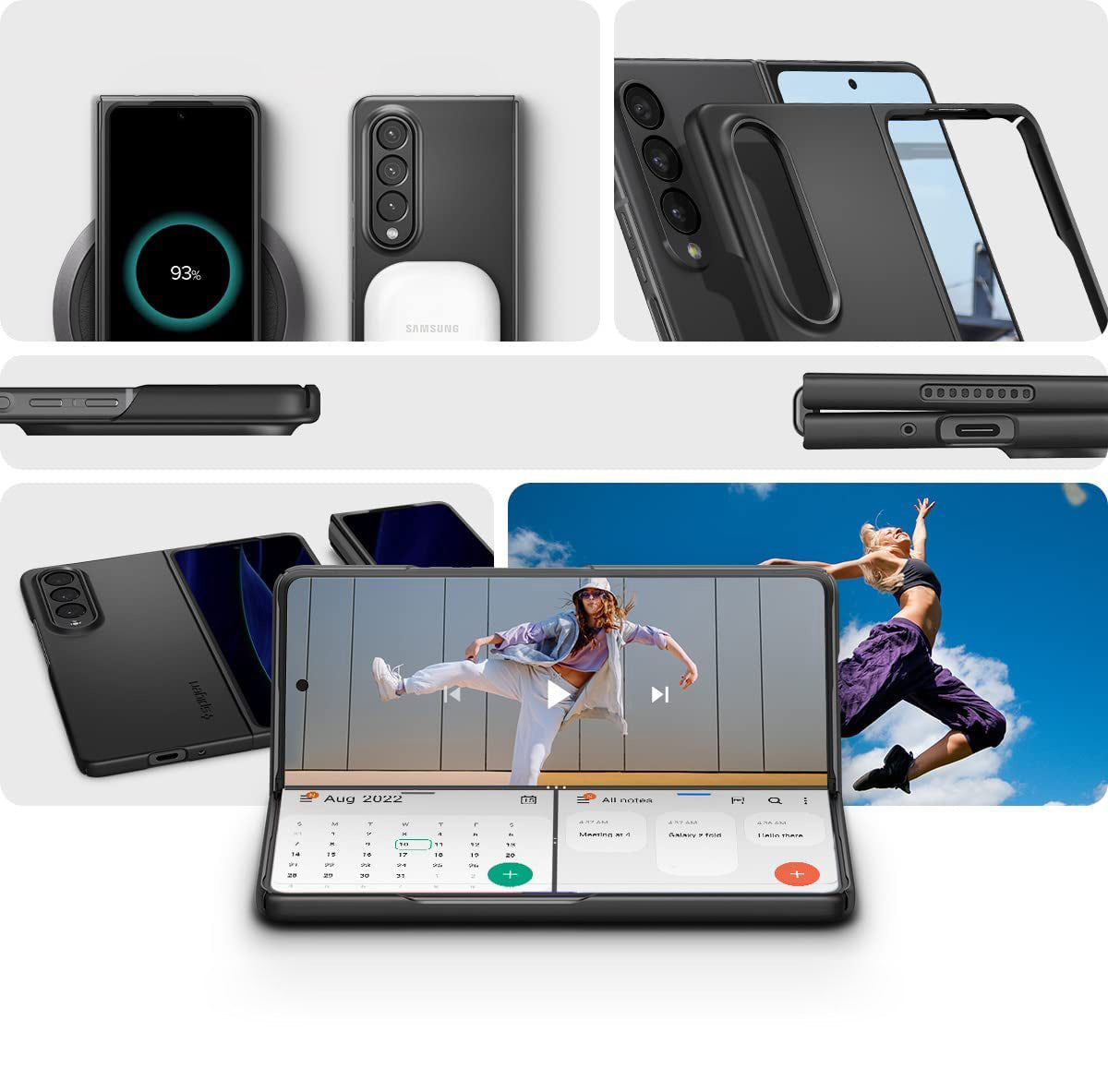 Schutzhülle Spigen Air Skin für Galaxy Z Fold4, Schwarz