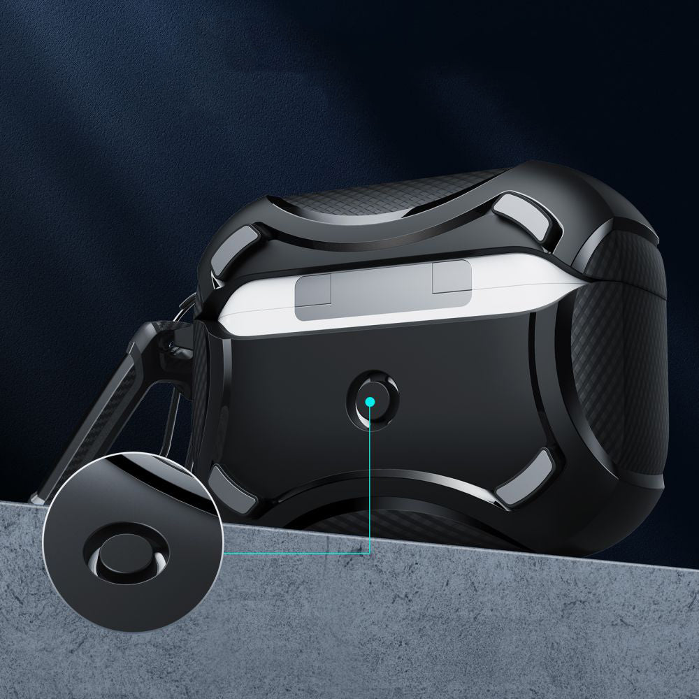 Schutzhülle ESR Cyber Armor Halolock mit MagSafe für Apple AirPods Pro 1 / 2, Schwarz