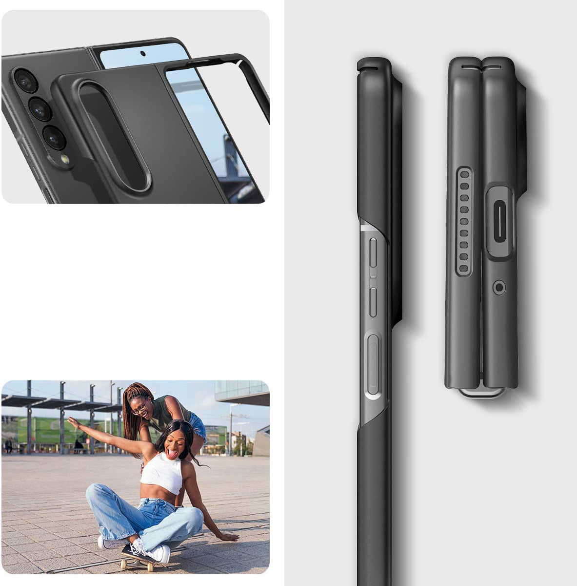 Schutzhülle Spigen Air Skin für Galaxy Z Fold4, Schwarz