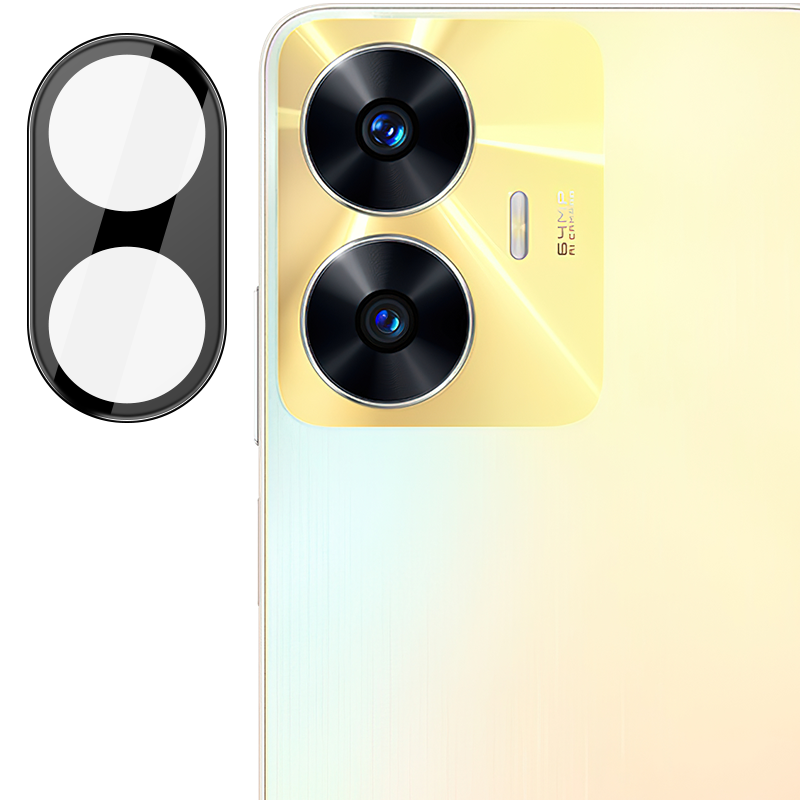 Gehärtetes Glas für die Kamera Bizon Glass Silk Lens für Realme C55, 2 Stück