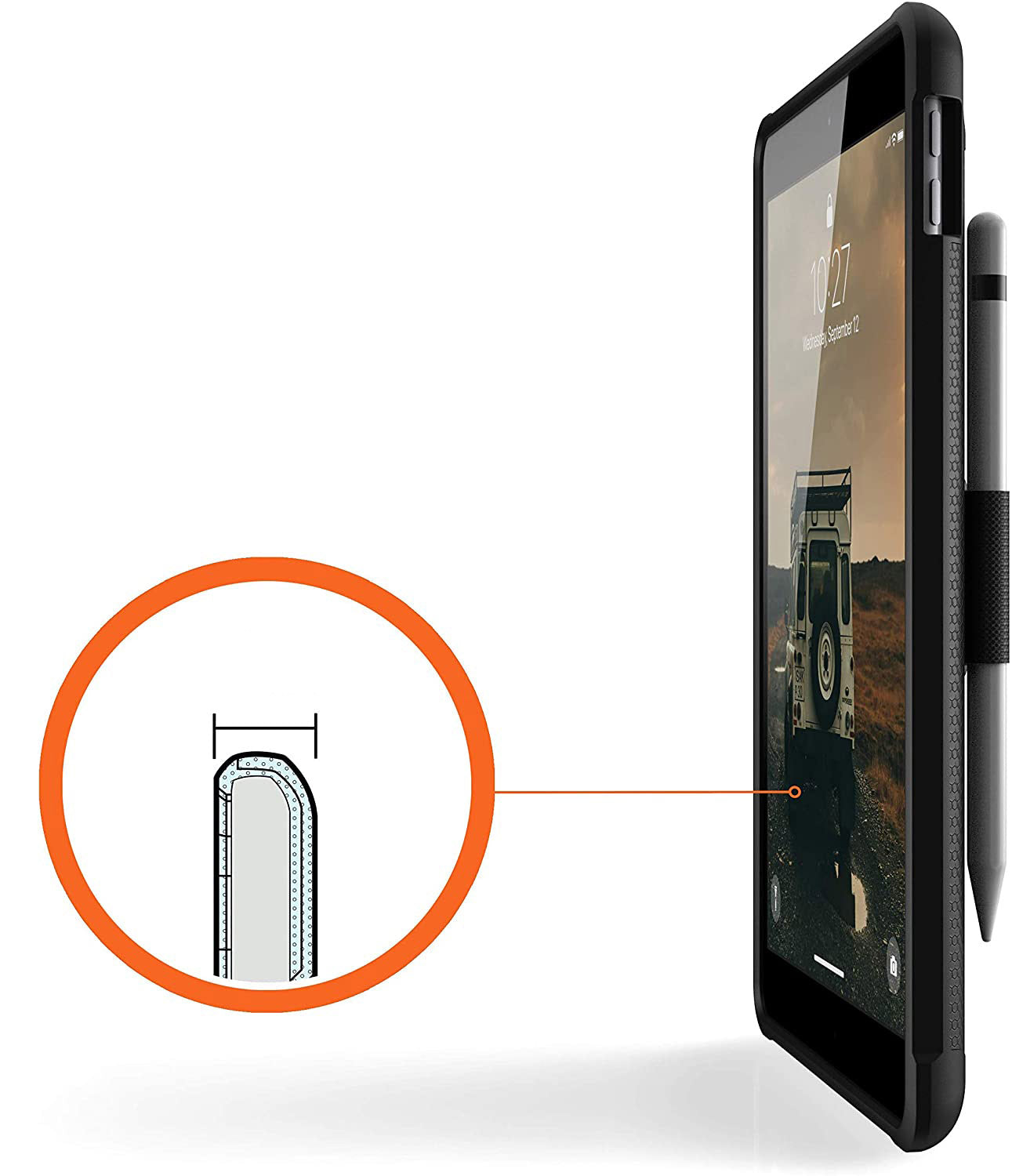 Schutzhülle Urban Armor Gear UAG Metropolis Hand Strap für iPad 9/8/7 gen. 10.2 2021/2020/2019, Schwarz