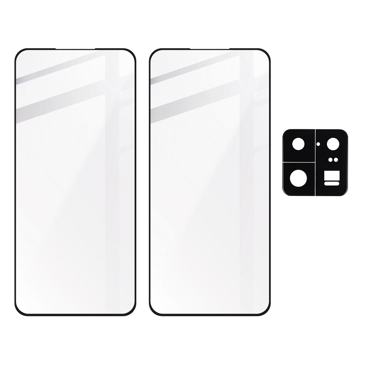 Gehärtetes Glas Bizon Glass Edge - 2 Stück + Kameraschutz für Xiaomi 13 Pro, Schwarz