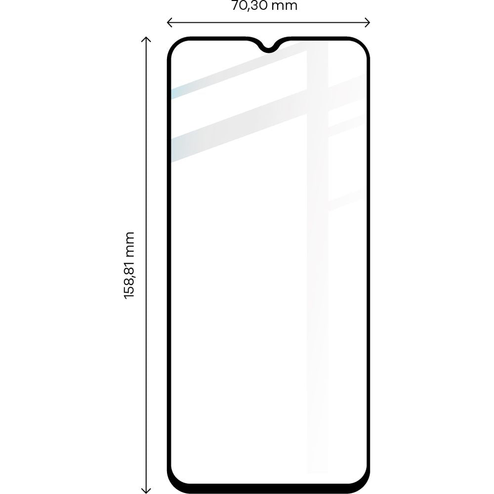 Gehärtetes Glas Bizon Glass Edge - 2 Stück + Kameraschutz, Xiaomi Pocophone M5, Schwarz