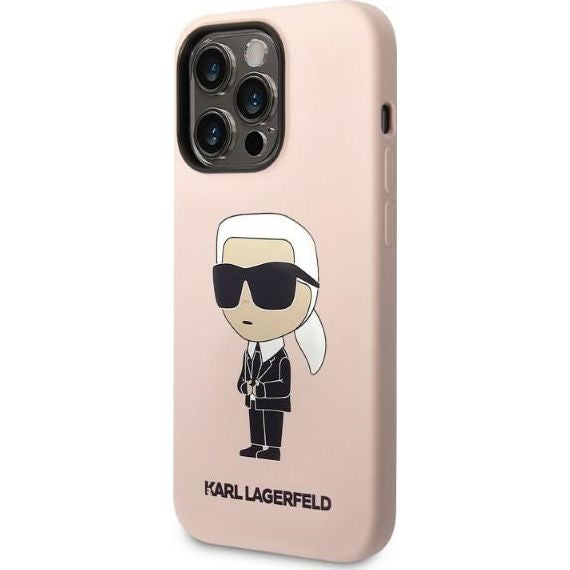 Schutzhülle Karl Lagerfeld Silicone Ikonik für iPhone 14 Pro, Rosa