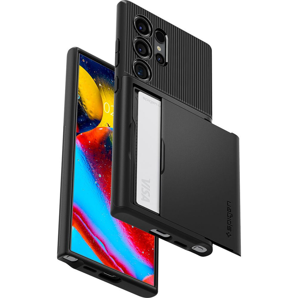 Schutzhülle für Galaxy S24 Ultra, Spigen Slim Armor CS, Schwarz