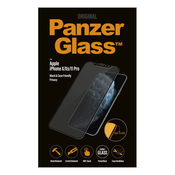 Gehärtetes Glas Panzerglass Case Friendly E2E Privacy Filter für iPhone 11 Pro/Xs/X, abgedunkelt