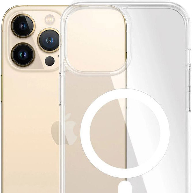 Antibakterielle Schutzhülle PanzerGlass HardCase MagSafe für iPhone 13 Pro Max, Transparent-Weiß
